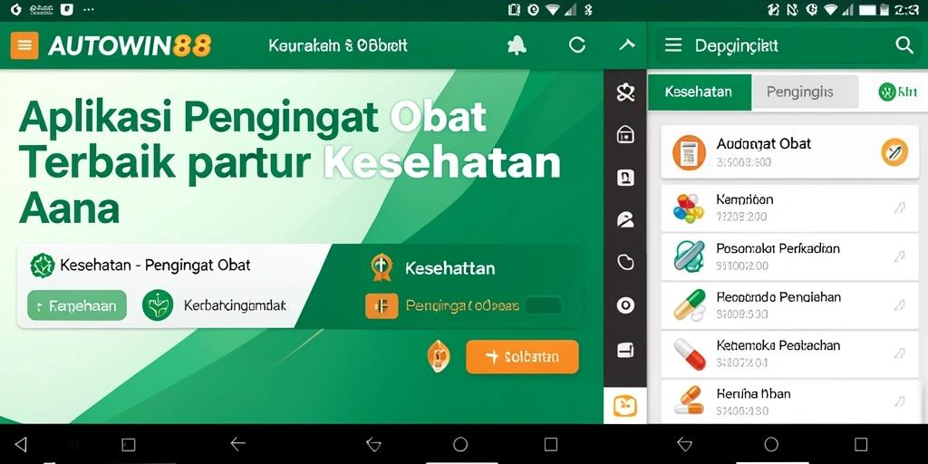 Tampilan antarmuka aplikasi Pengingat Obat AUTOWIN88 yang intuitif dan modern.
