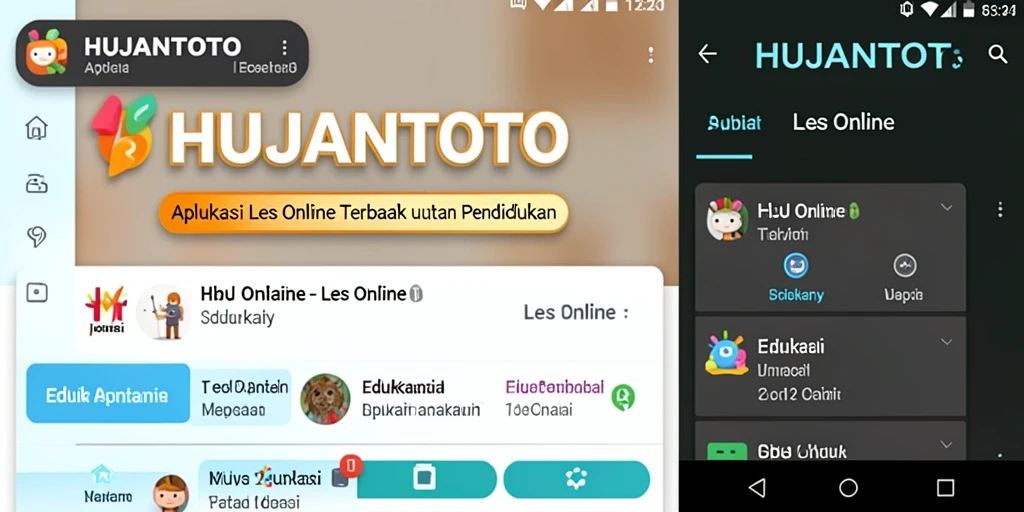 Antarmuka aplikasi HUJANTOTO untuk Les Online yang menarik dan interaktif.