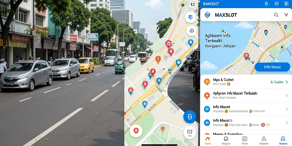 Antarmuka aplikasi MAXSLOT menunjukkan info lalu lintas yang jelas dan mudah dibaca.