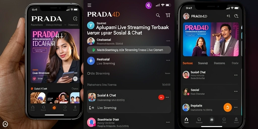 Tampilan antarmuka PRADA4D yang menarik dan fungsional untuk Live Streaming.