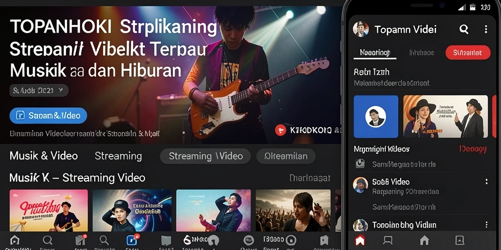 Tampilan utama aplikasi TOPANHOKI dengan antarmuka streaming video yang menarik.