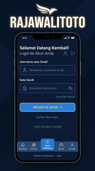 Masuk Akun Rajawalitoto di Aplikasi Android